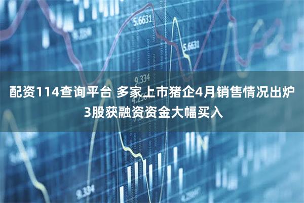 配资114查询平台 多家上市猪企4月销售情况出炉 3股获融资资金大幅买入